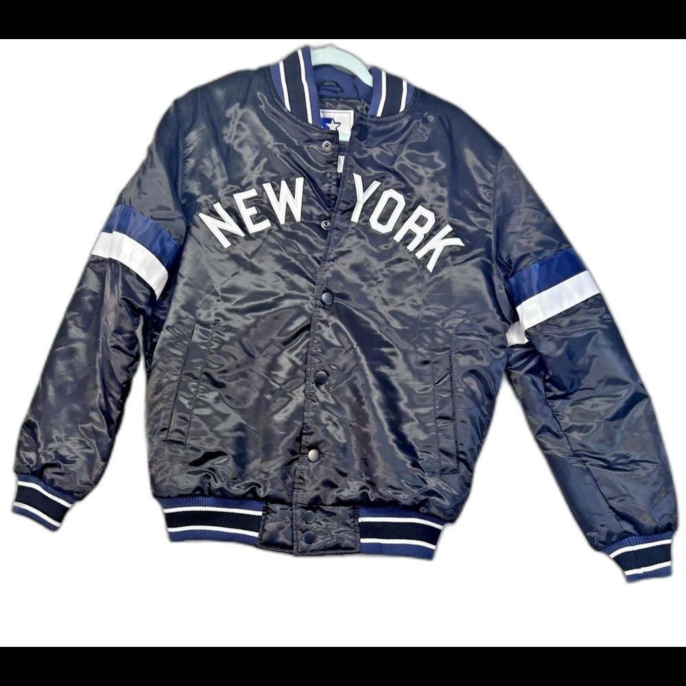 90's Vintage NY Yankees Starter Bomber Varsity Jacket Small NWOT Unisex